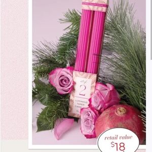 Margot Elena 2 x Pink Luminous Taper Candles
